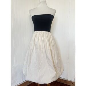 Sincerely Jules Strapless Drop Waist Bubble Hem Midi Dress Size Small Chic Date